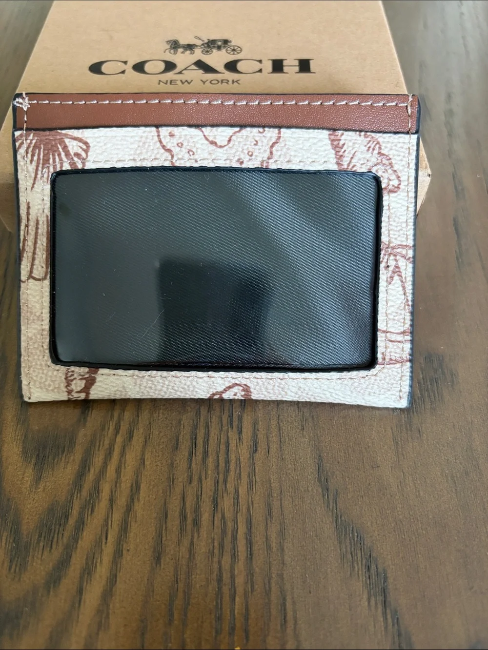 Coach Seashell Print Card Case Wallet